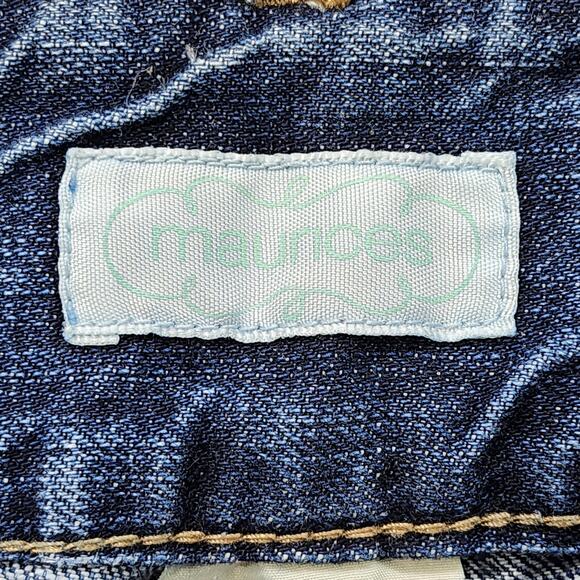 Vintage Maurices Jeans Womens 14 Blue Distressed Low Rise Capri Faded Casual - Picture 7 of 14